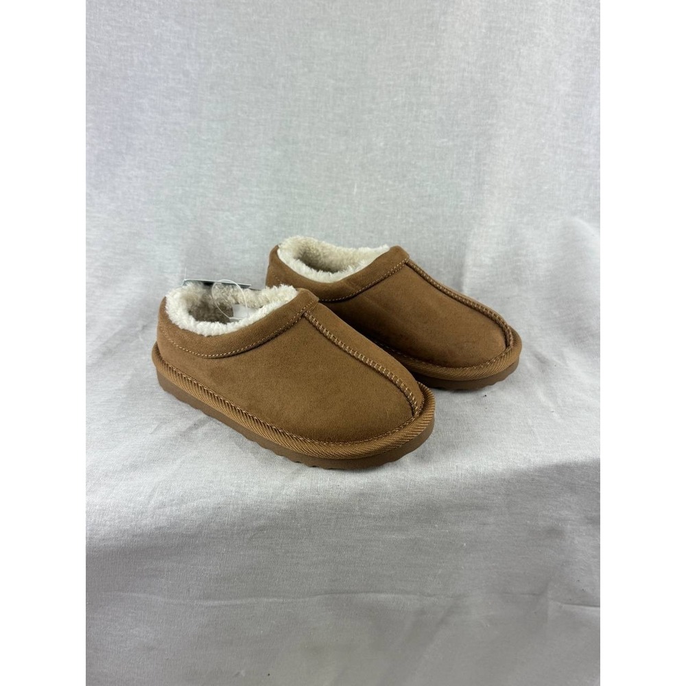 Cat & Jack Toddler Boys Girls Chestnut‎ Faux Fur Lined Suede Slippers Size 9 NEW